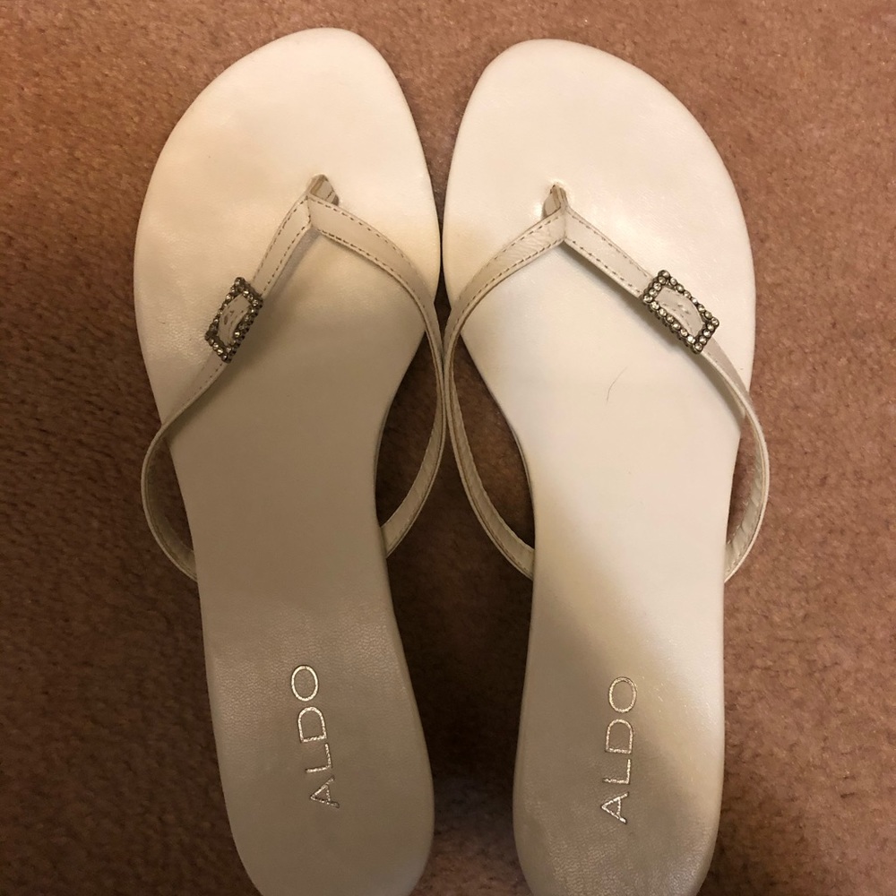 Aldo white sparkle sandals -size 9